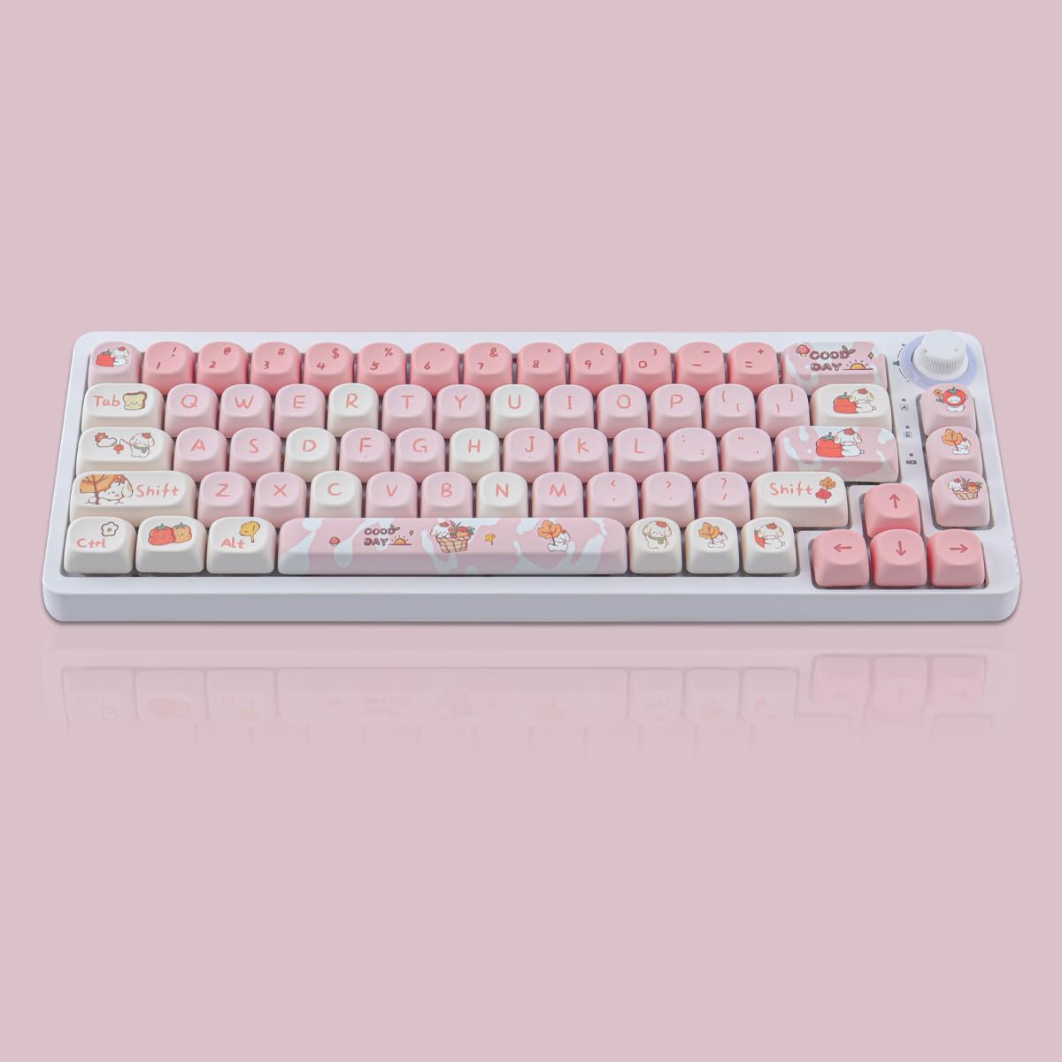 JOMKIZ MOA Profile PBT Keycaps 60 Percent, 142 Keys Custom Dye Sublimation ANSI Layout Keycaps Set for Cherry MX Magnetic Switch Mechanical Keyboard