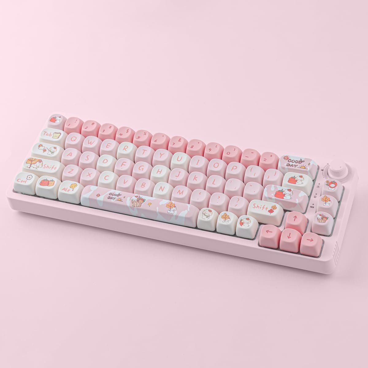 JOMKIZ MOA Profile PBT Keycaps 60 Percent, 142 Keys Custom Dye Sublimation ANSI Layout Keycaps Set for Cherry MX Magnetic Switch Mechanical Keyboard