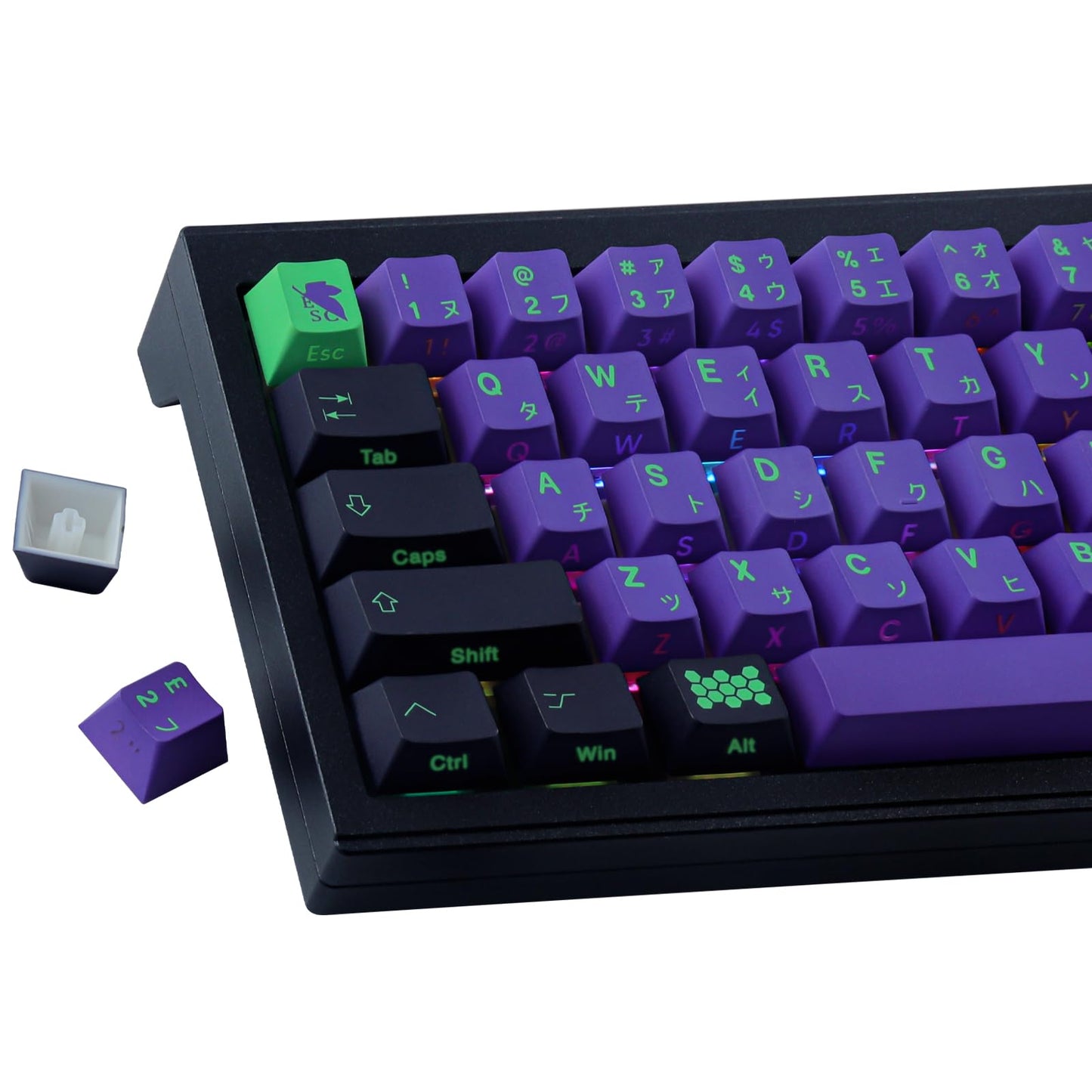 JOMKIZ PBT Keycaps,139 Keys Dye Sublimation Cherry Profile Keycaps Side Engraved Transparent Japanese Keycap Set for Cherry MX Switches Mechanical Keyboards