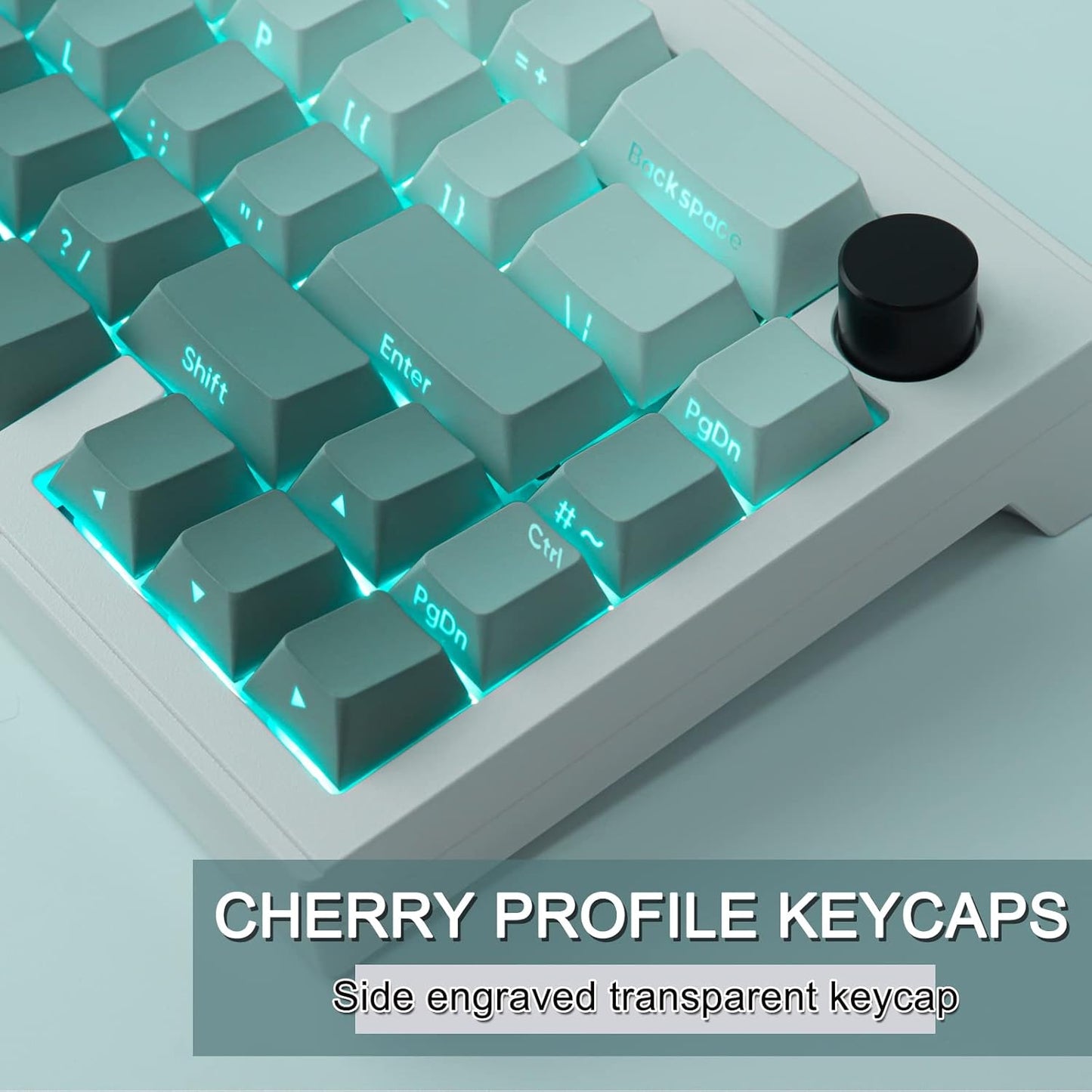 JOMKIZ PBT keycaps, 135 Keys Double Shot Keycaps Side Engraved Transparent Keycap Set Cherry Profile Backlit Keycaps for Cherry MX Switch ASIN/ISO Layout Mechanical Keyboard