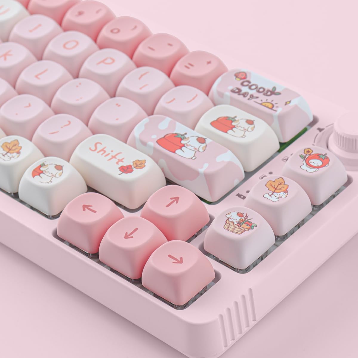 JOMKIZ MOA Profile PBT Keycaps 60 Percent, 142 Keys Custom Dye Sublimation ANSI Layout Keycaps Set for Cherry MX Magnetic Switch Mechanical Keyboard