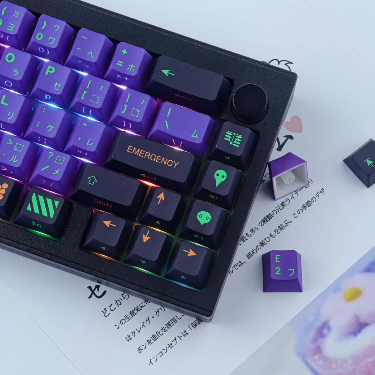JOMKIZ PBT Keycaps,139 Keys Dye Sublimation Cherry Profile Keycaps Side Engraved Transparent Japanese Keycap Set for Cherry MX Switches Mechanical Keyboards