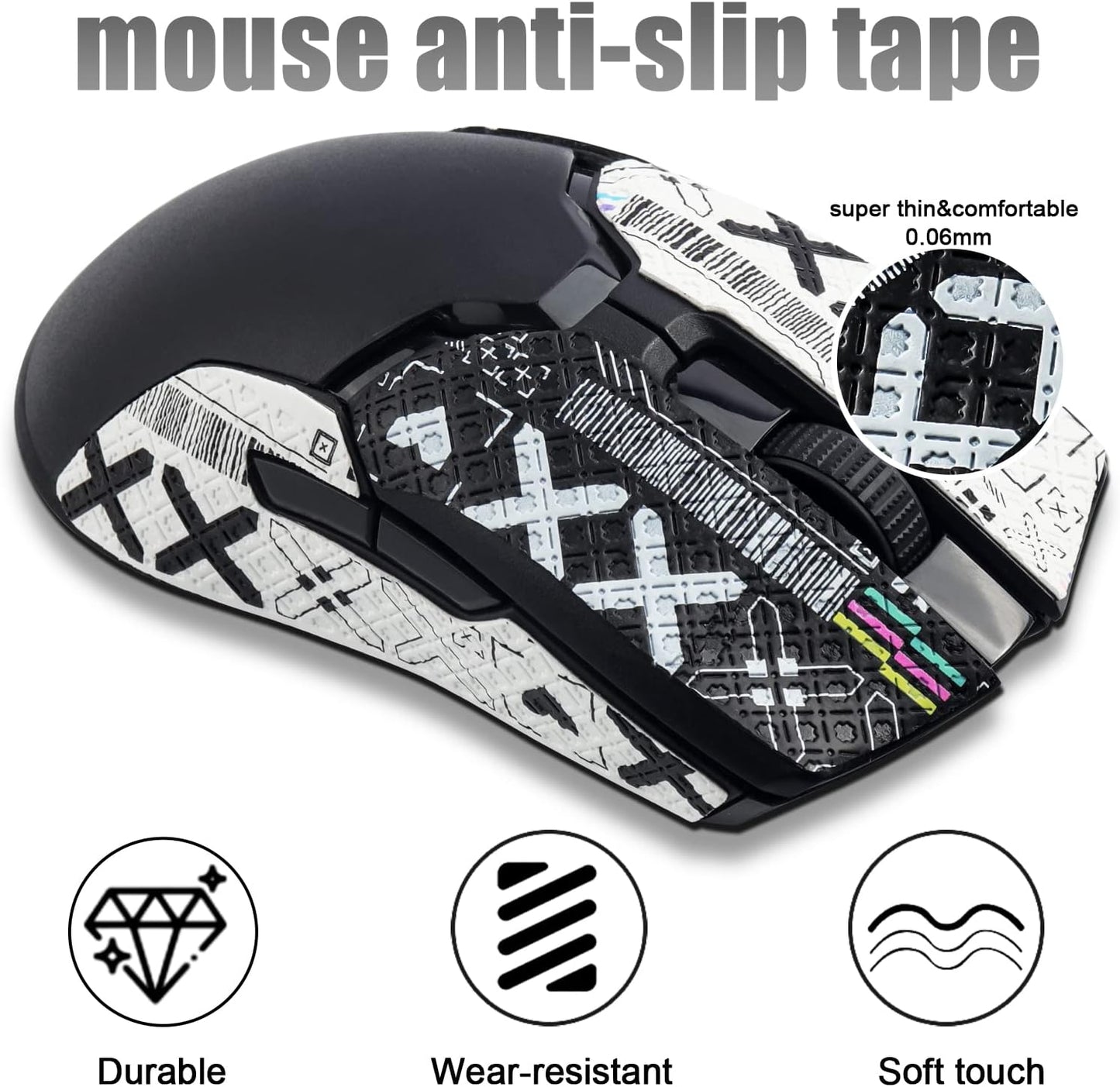 JOMKIZ Mouse Anti-Slip Sticker fit for Razer Viper/Viper Ultimate, Self-Adhesive, PreCut, Sweat-Resistant, Professional Mice Upgrade Kit,for The Most Demanding Gamers and Esportsmen