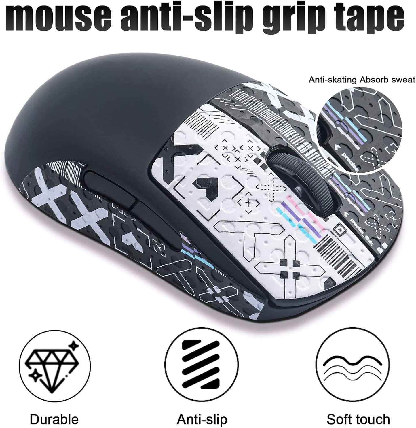 JOMKIZ Mouse Grip Tape fit for Logitech G Pro Superlight,Self-Adhesive,Pre-Cut,Sweat-Resistant,Professional Mice Upgrade Kit,for The Most Demanding Gamers