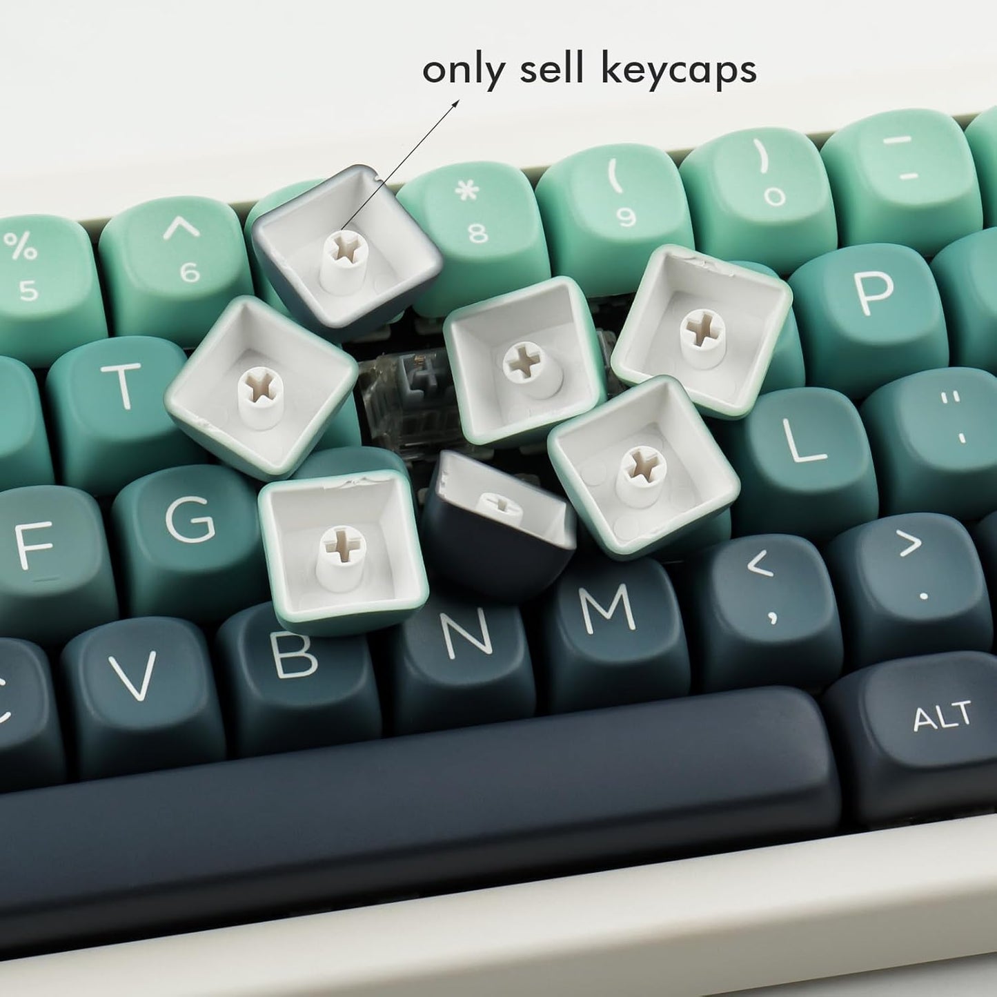 JOMKIZ 140 Keys PBT Keycaps, MOA Profile ANSI Layout Cute Keycaps Set, Compatible for Cherry MX Switches Mechanical Keyboards