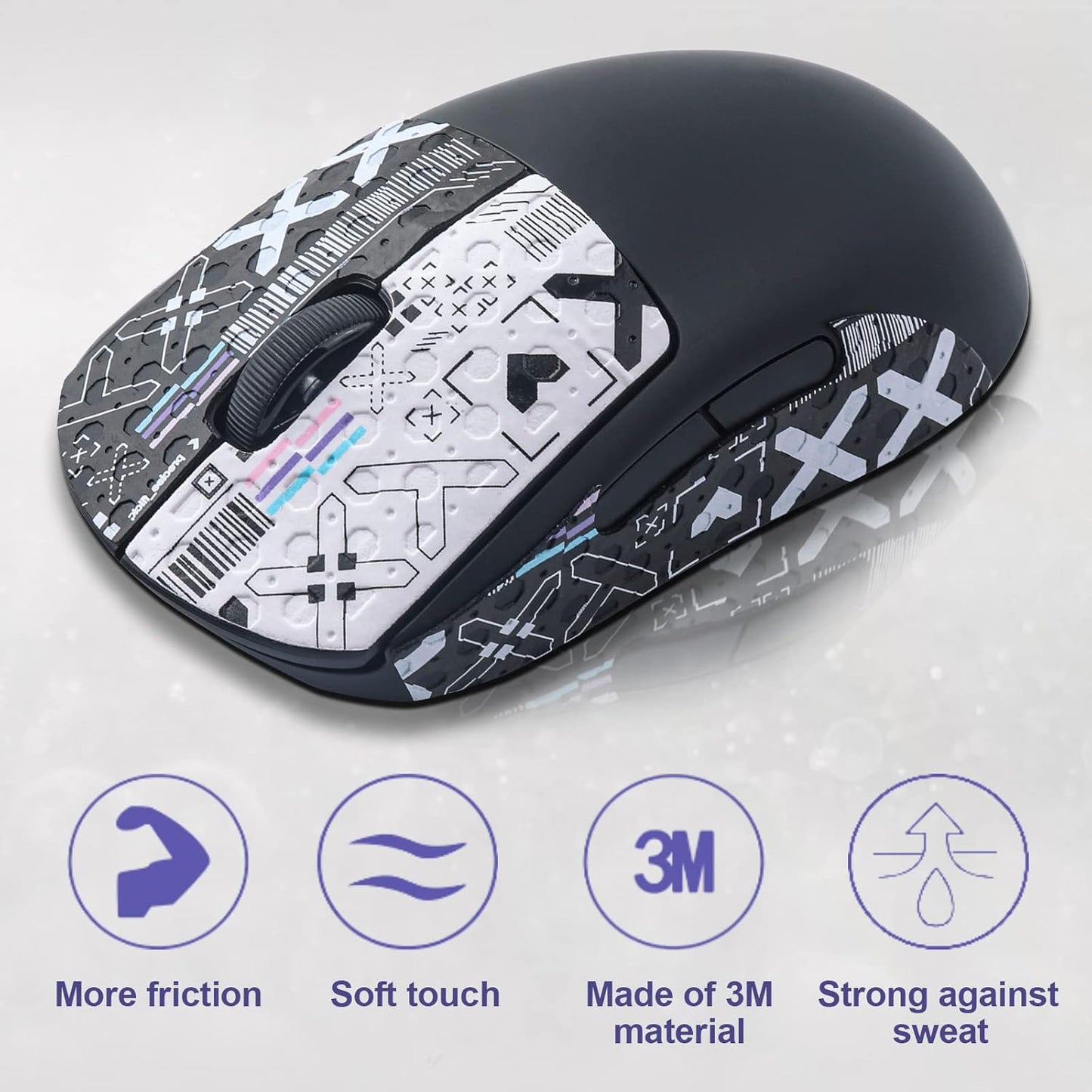 JOMKIZ Mouse Grip Tape fit for Logitech G Pro Superlight,Self-Adhesive,Pre-Cut,Sweat-Resistant,Professional Mice Upgrade Kit,for The Most Demanding Gamers