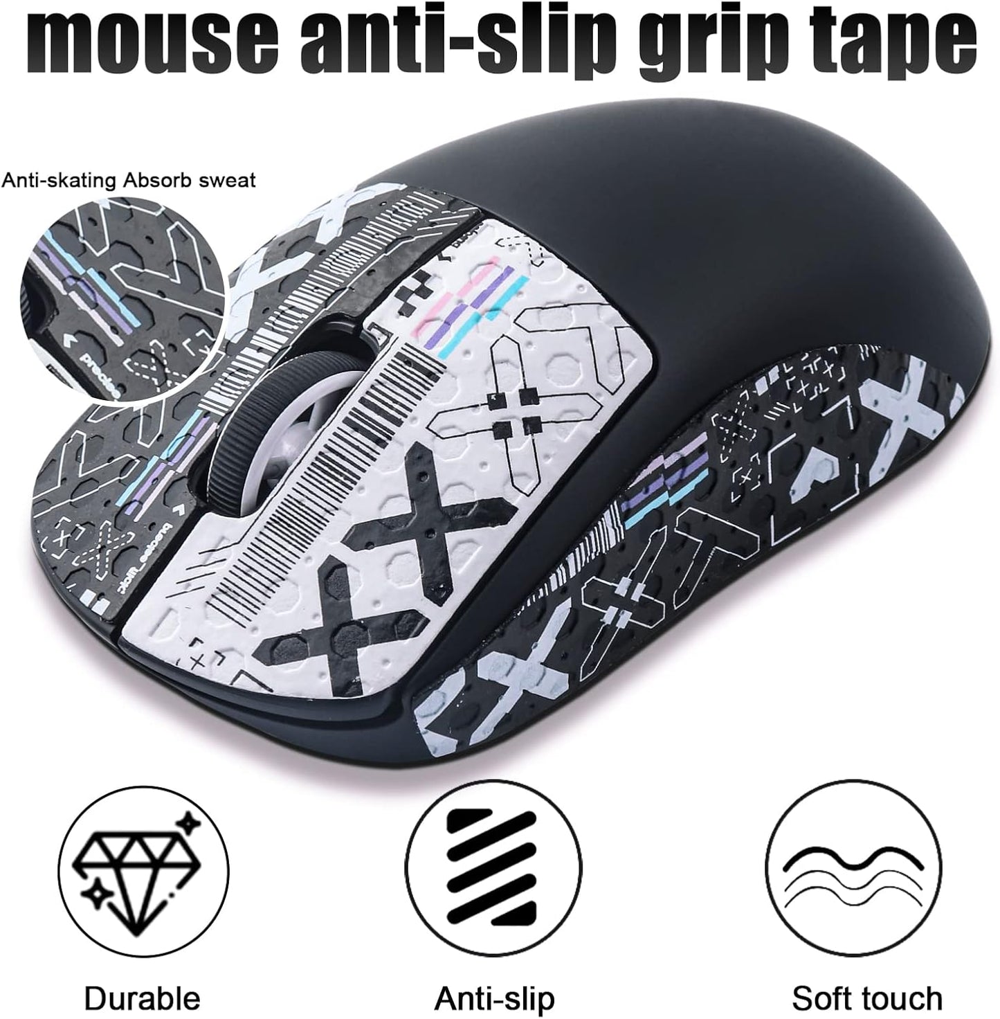 JOMKIZ Mouse Grip Tape fit for Logitech G Pro X Superlight,Self-Adhesive,Pre-Cut,Sweat-Resistant,Professional Mice Upgrade Kit,for The Most Demanding Gamers