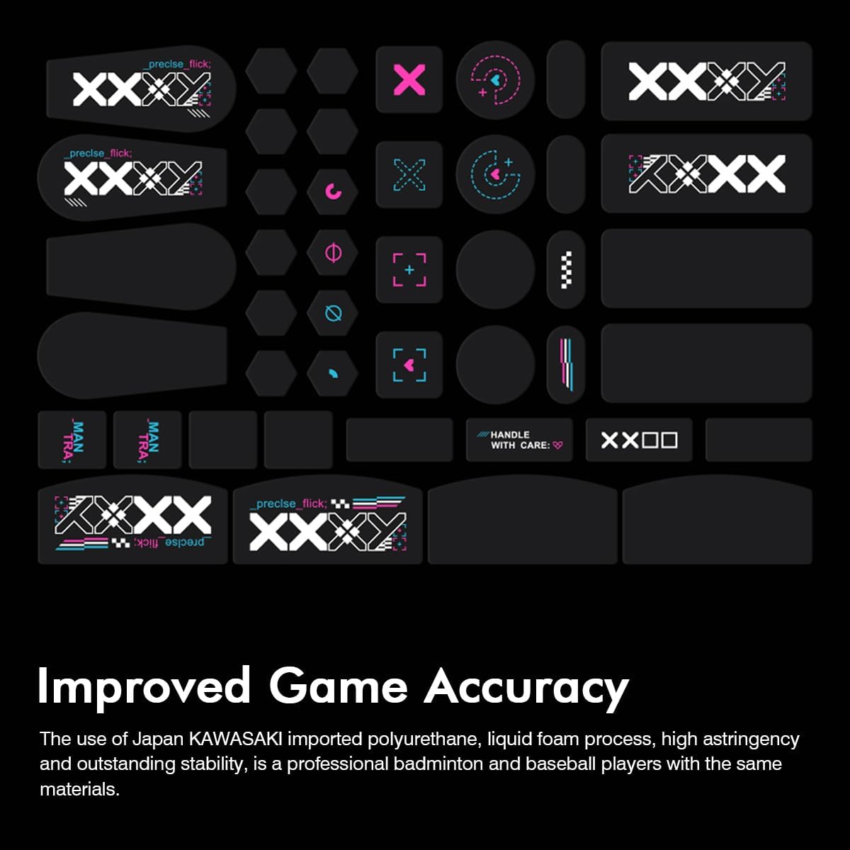 JOMKIZ Mouse Grip Tape Ultra-Thin Personalized DIY Universal Mouse Anti-Slip Stickers for Self-Adhesive,Pre-Cut,Sweat-Resistant,Professional Mice Upgrade Kit,for The Most Demanding Gamers