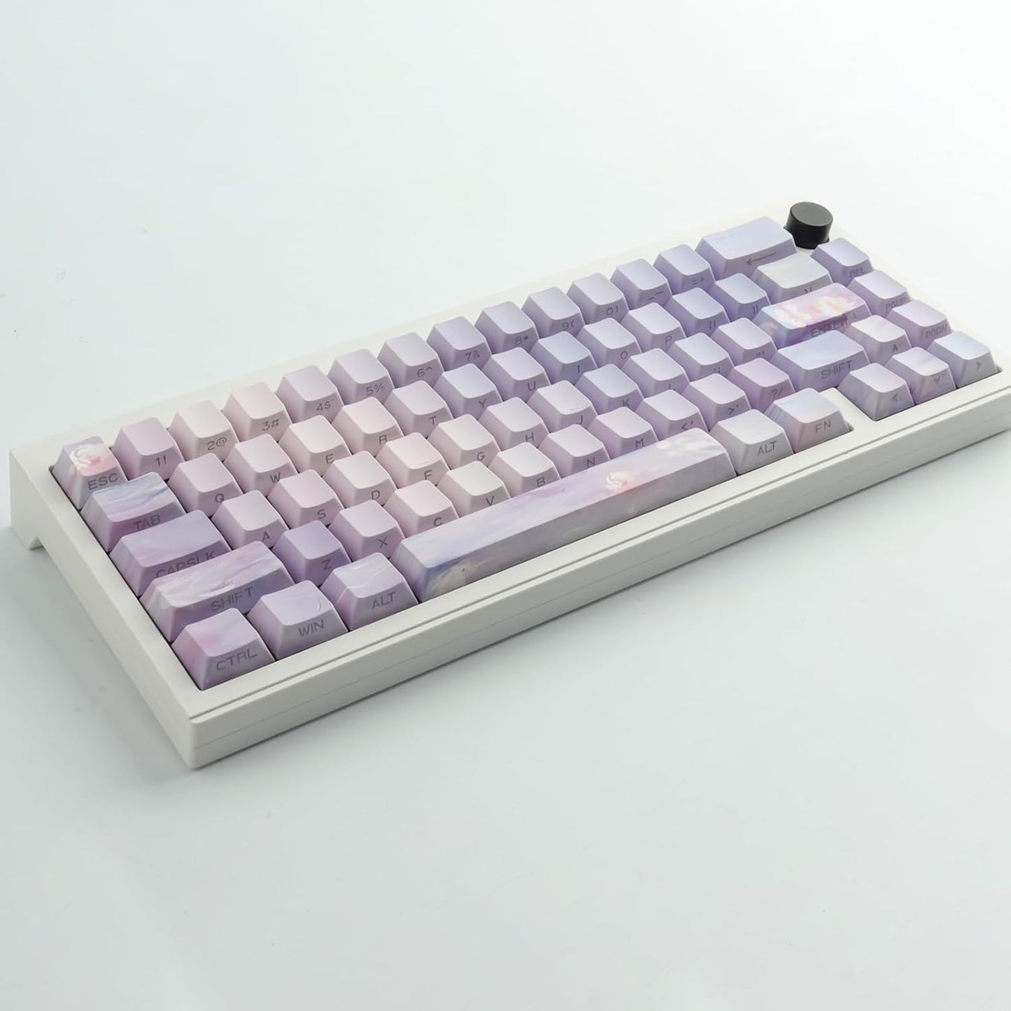 JOMKIZ PBT Keycaps,129 Keys Dye Sublimation Cherry Profile Keycaps Side Engraved Transparent Pbt Keycap Set for Cherry MX Switches ASIN/ISO Layout Mechanical Keyboards