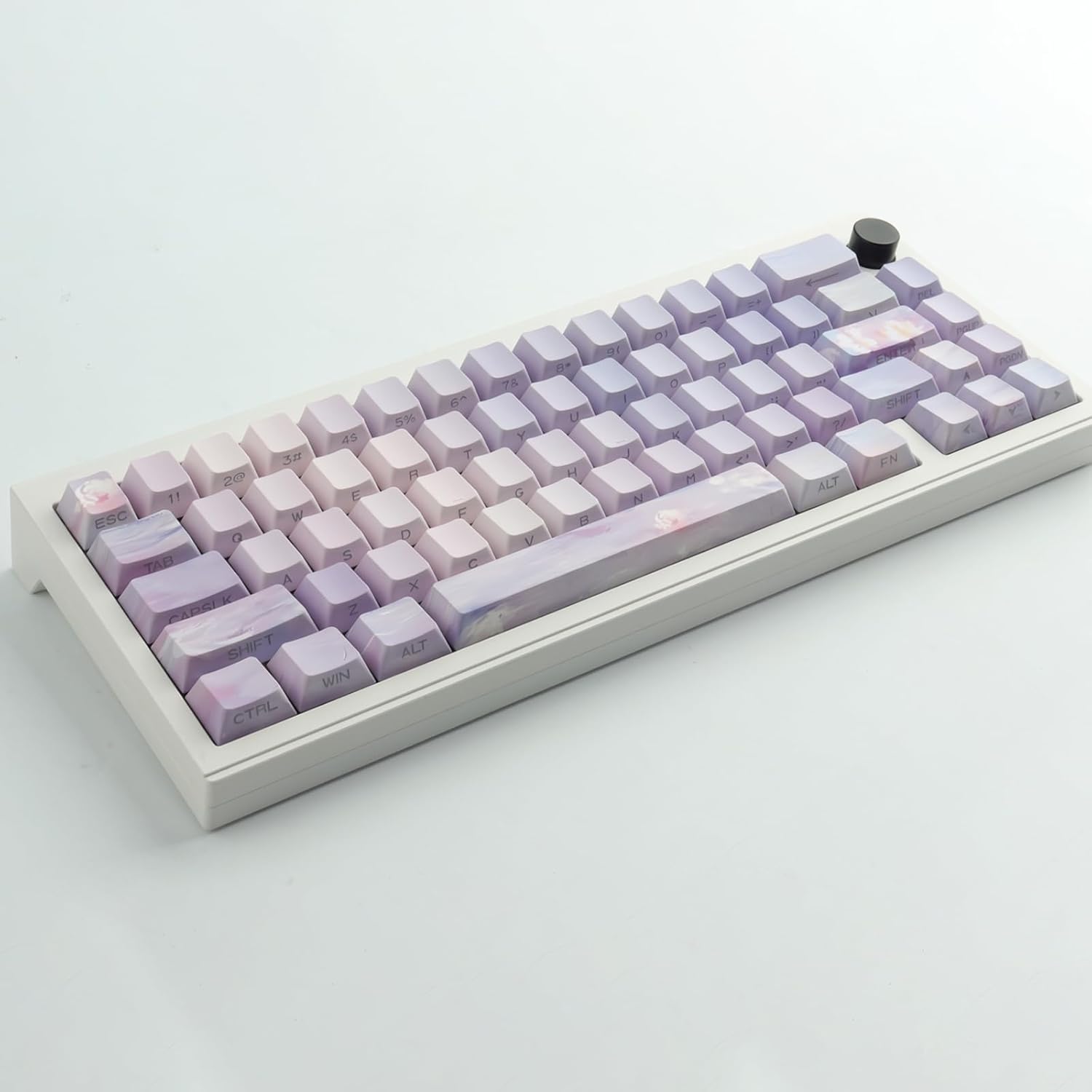 JOMKIZ PBT Keycaps,129 Keys Dye Sublimation Cherry Profile Keycaps Side Engraved Transparent Pbt Keycap Set for Cherry MX Switches ASIN/ISO Layout Mechanical Keyboards