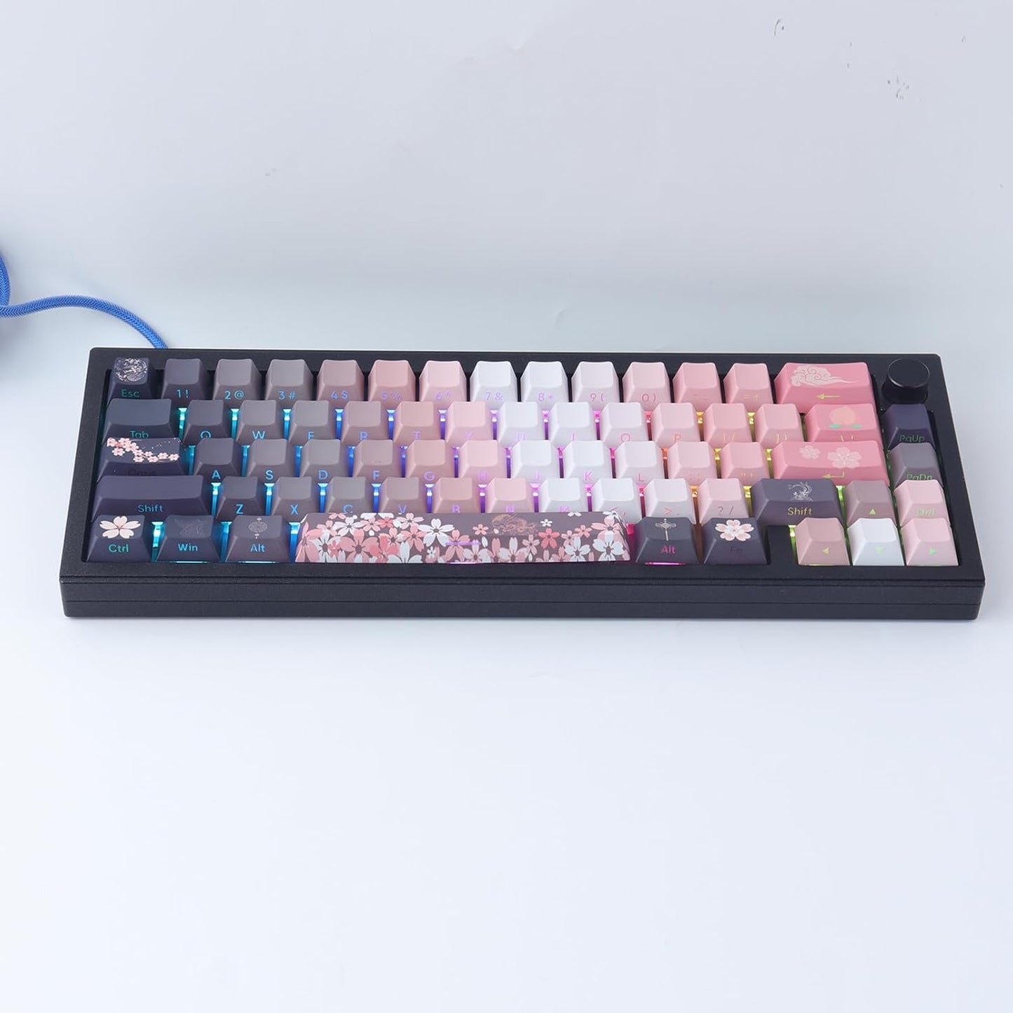 JOMKIZ PBT keycaps, 135 Keys Double Shot Keycaps Side Engraved Transparent Keycap Set Cherry Profile Backlit Keycaps for Cherry MX Switch ASIN/ISO Layout Mechanical Keyboard