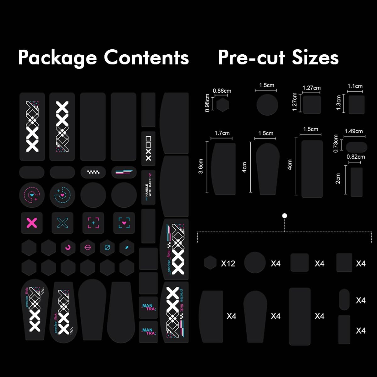 JOMKIZ Mouse Grip Tape Ultra-Thin Personalized DIY Universal Mouse Anti-Slip Stickers for Self-Adhesive,Pre-Cut,Sweat-Resistant,Professional Mice Upgrade Kit,for The Most Demanding Gamers