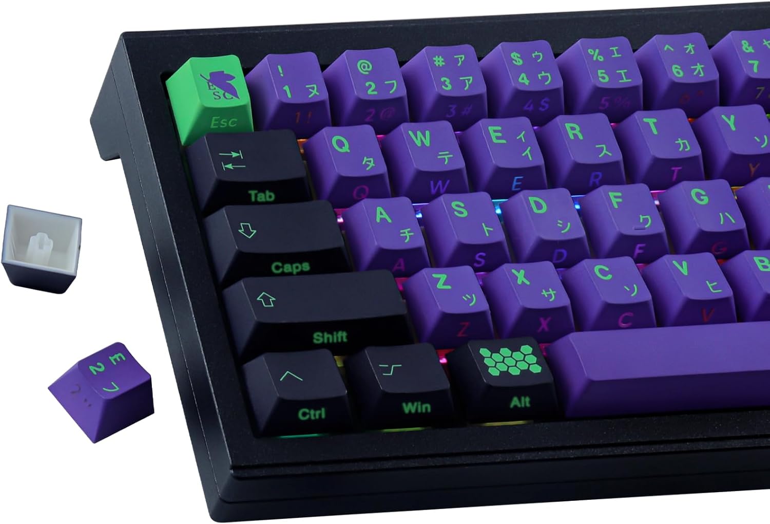 JOMKIZ PBT Keycaps,139 Keys Dye Sublimation Cherry Profile Keycaps Side Engraved Transparent Japanese Keycap Set for Cherry MX Switches Mechanical Keyboards