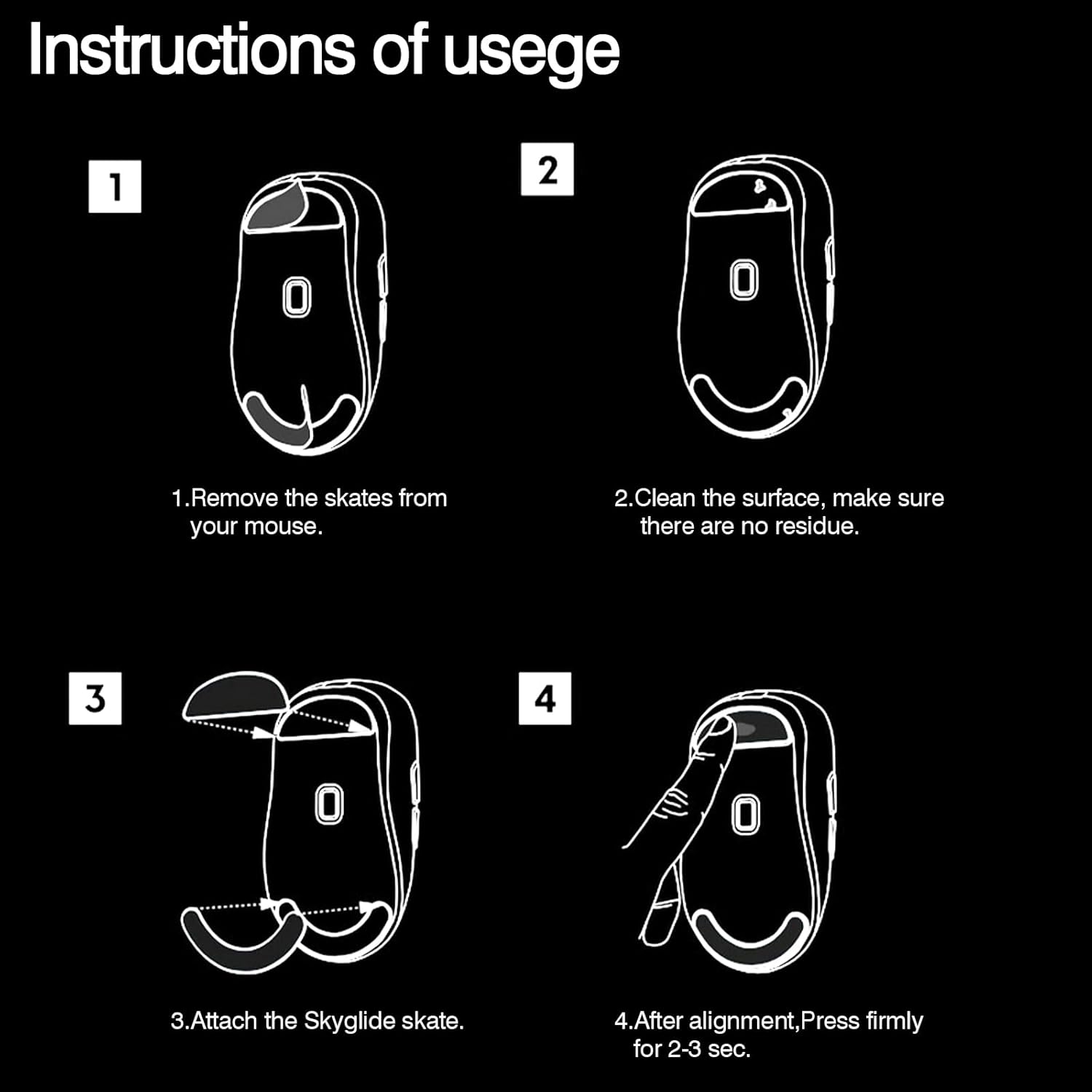 JOMKIZ Glass Mouse Feet/Skates - Smooth Pro Upgrade Kit for Logitech G Pro X Ultralight Gaming Mouse