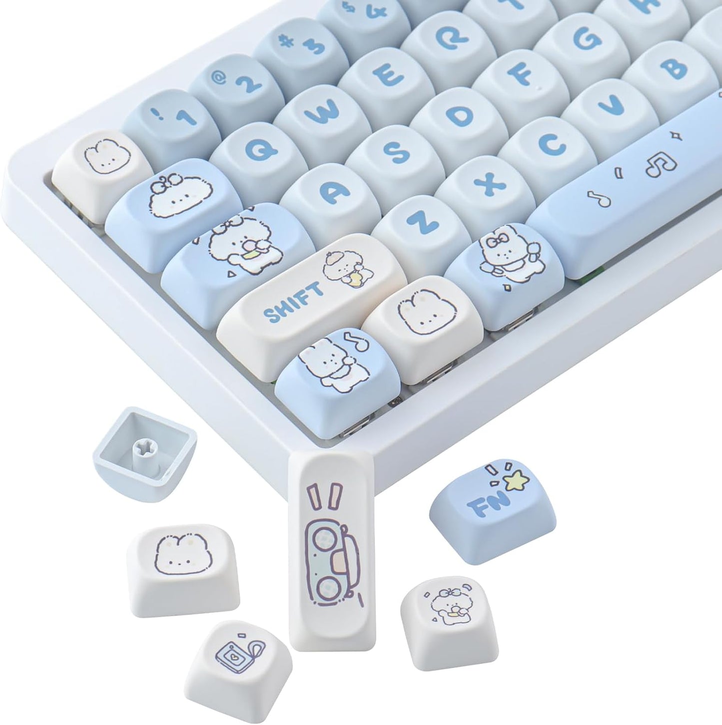 JOMKIZ 139 Keys PBT Keycaps,MOA Profile Keycaps Dye Sublimation Customized ANSI Layout Keycaps Set for Cherry MX Magnetic Switches Mechanical Keyboards