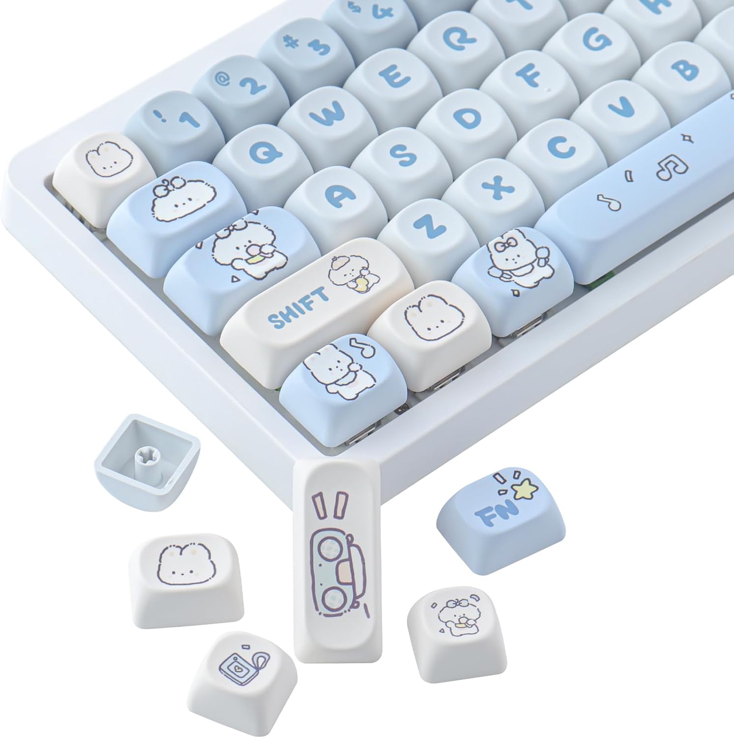 JOMKIZ 139 Keys PBT Keycaps,MOA Profile Keycaps Dye Sublimation Customized ANSI Layout Keycaps Set for Cherry MX Magnetic Switches Mechanical Keyboards