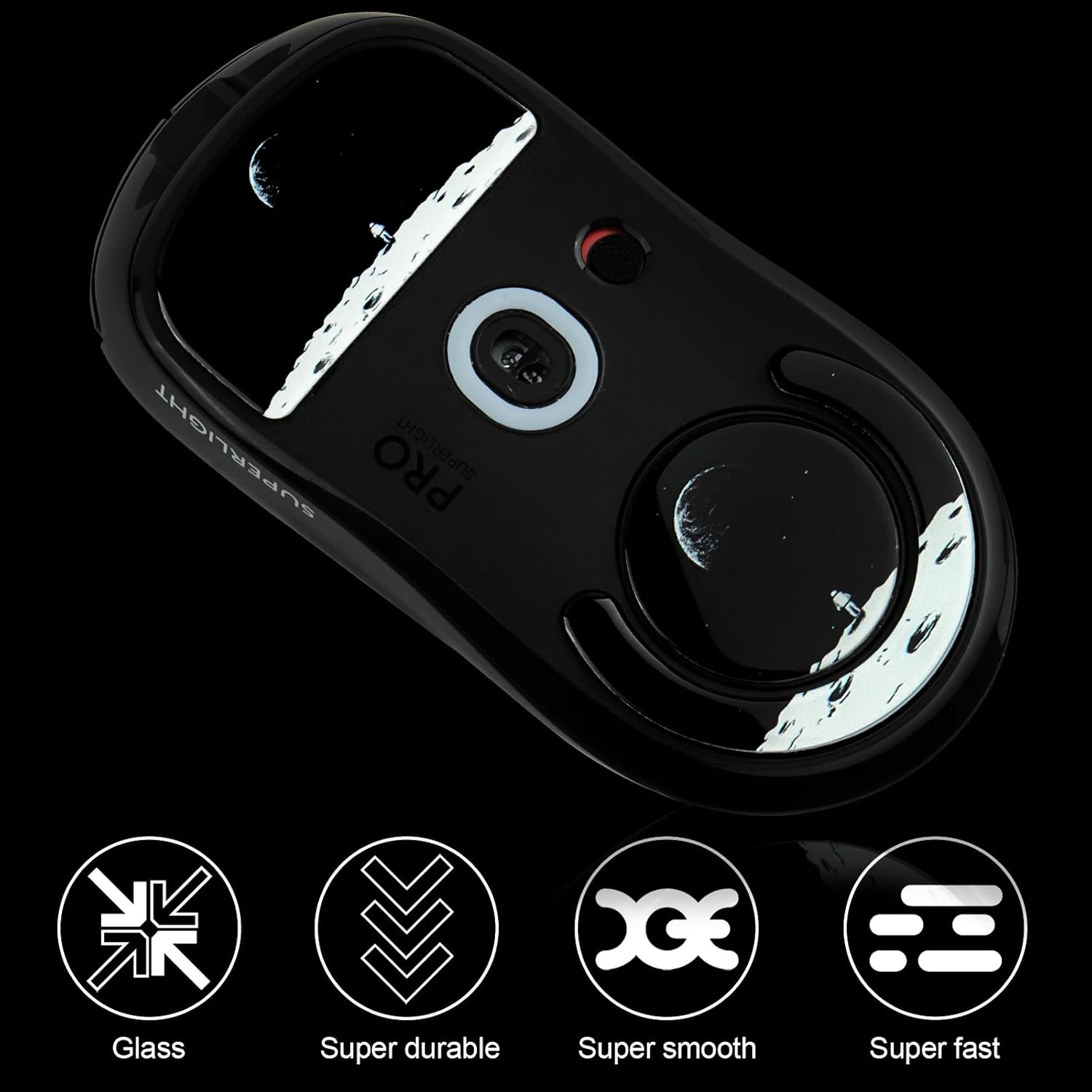 JOMKIZ Fastest and Smoothest Mouse Feet/Skates Made of Ultra-Flawless Glass, Smooth Pro Mouse Upgrade Kit for Logitech G Pro X Ultralight Gaming Mouse