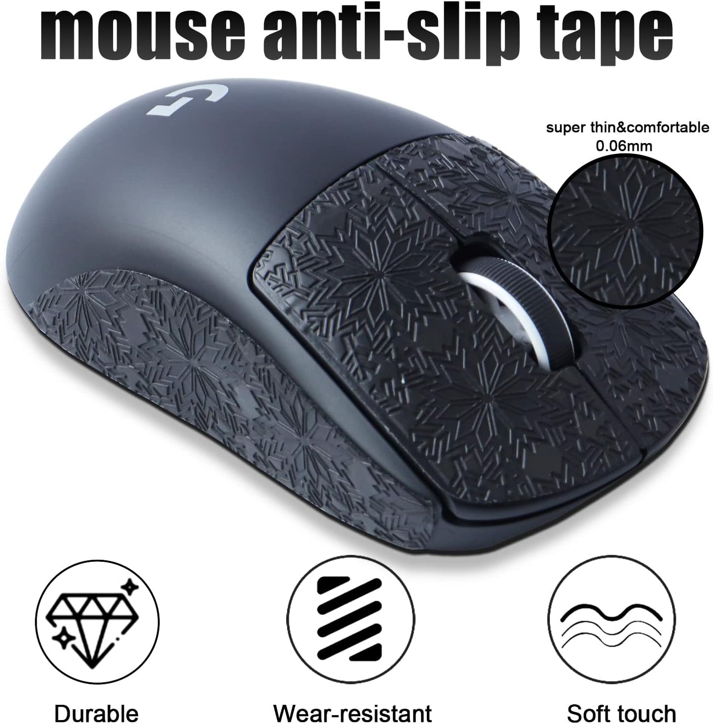 JOMKIZ Mouse Anti-Slip Grip Tape fit for Logitech G PRO X Superlight Wireless Gaming Mouse Skin, Sweat Resistant, Easy to Apply, Professional Mice Upgrade Kit,for The Most Demanding Gamers