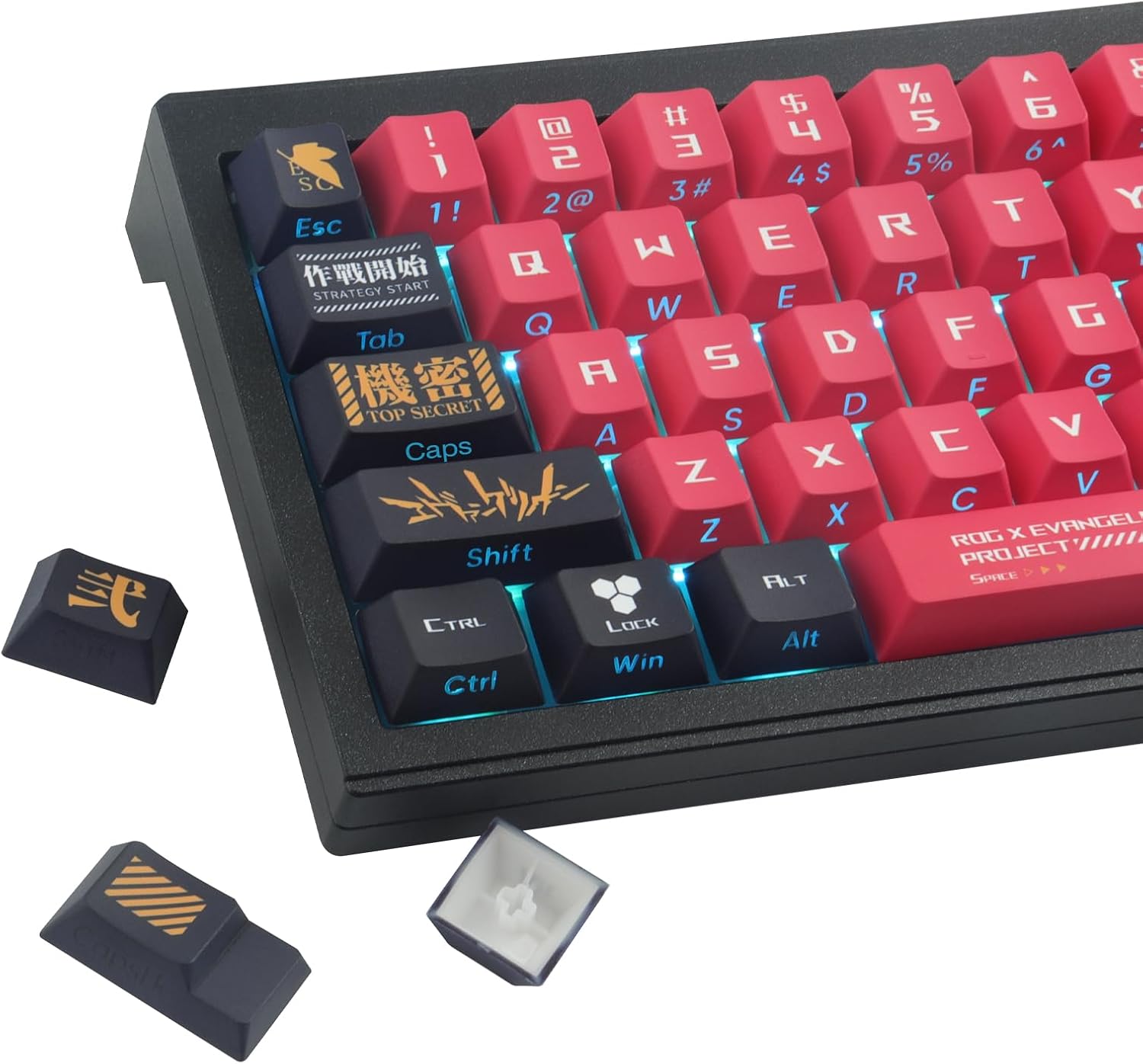 JOMKIZ PBT Keycaps,129 Keys Dye Sublimation Cherry Profile Keycaps Side Engraved Transparent Keycap Set for Cherry MX Switches ASIN/ISO Layout Mechanical Keyboards