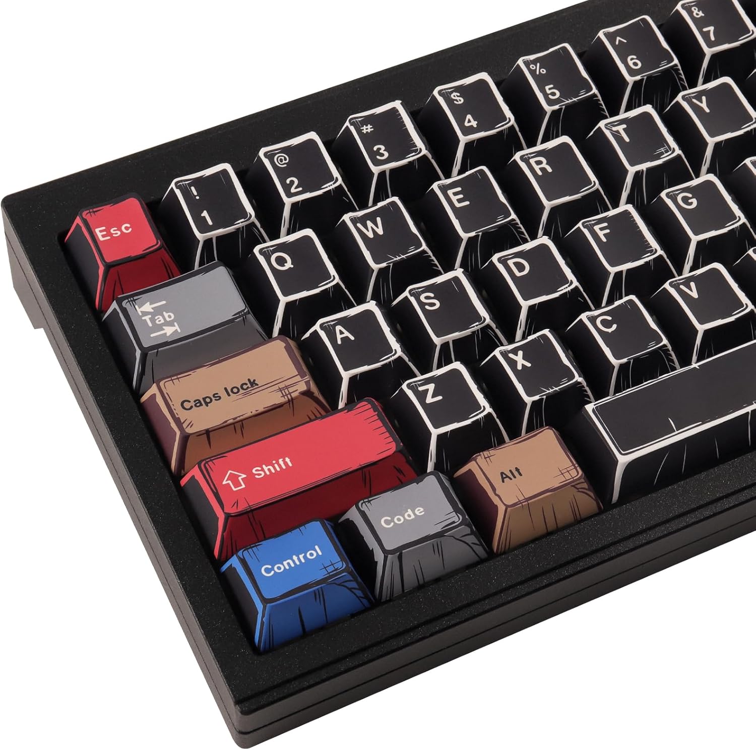 JOMKIZ PBT Keycaps,152 Keys Dye Sublimation Cherry Profile Keycaps Set for Cherry MX Switches ASIN/ISO Layout Mechanical Keyboards