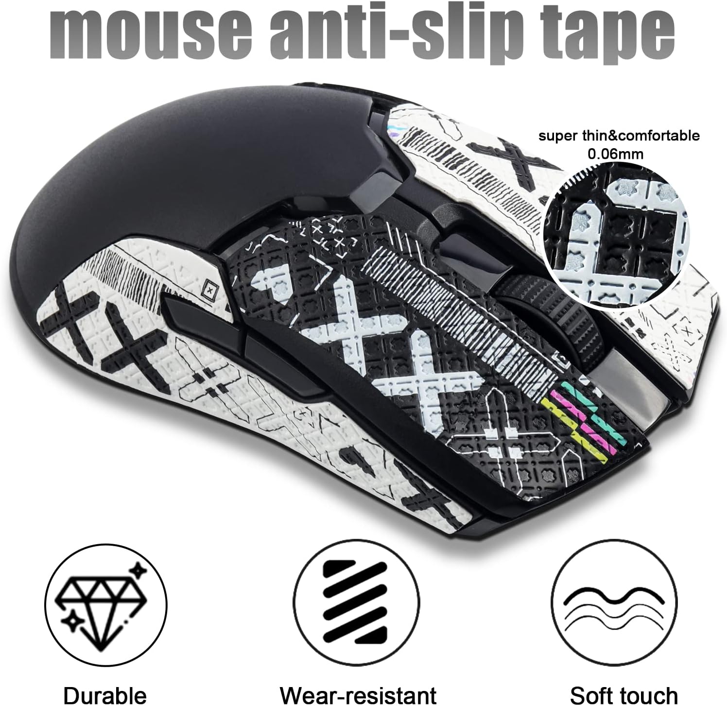 JOMKIZ Mouse Anti-Slip Sticker fit for Razer Viper/Viper Ultimate, Self-Adhesive, PreCut, Sweat-Resistant, Professional Mice Upgrade Kit,for The Most Demanding Gamers and Esportsmen