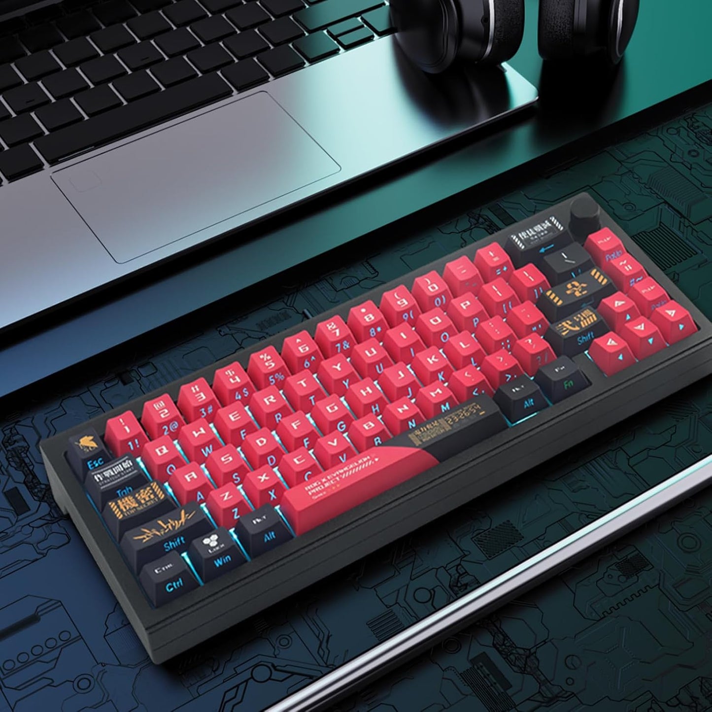 JOMKIZ PBT Keycaps,129 Keys Dye Sublimation Cherry Profile Keycaps Side Engraved Transparent Keycap Set for Cherry MX Switches ASIN/ISO Layout Mechanical Keyboards