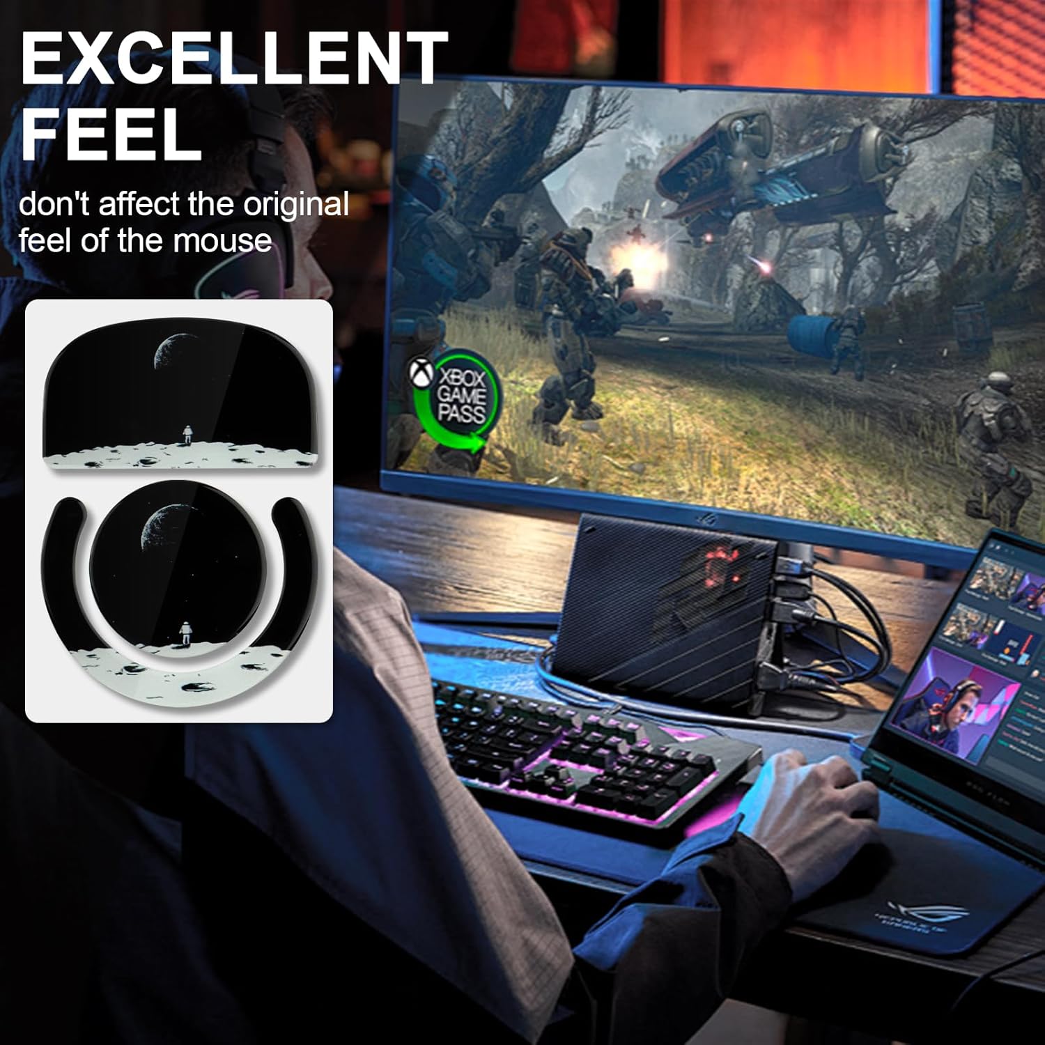 JOMKIZ Fastest and Smoothest Mouse Feet/Skates Made of Ultra-Flawless Glass, Smooth Pro Mouse Upgrade Kit for Logitech G Pro X Ultralight Gaming Mouse