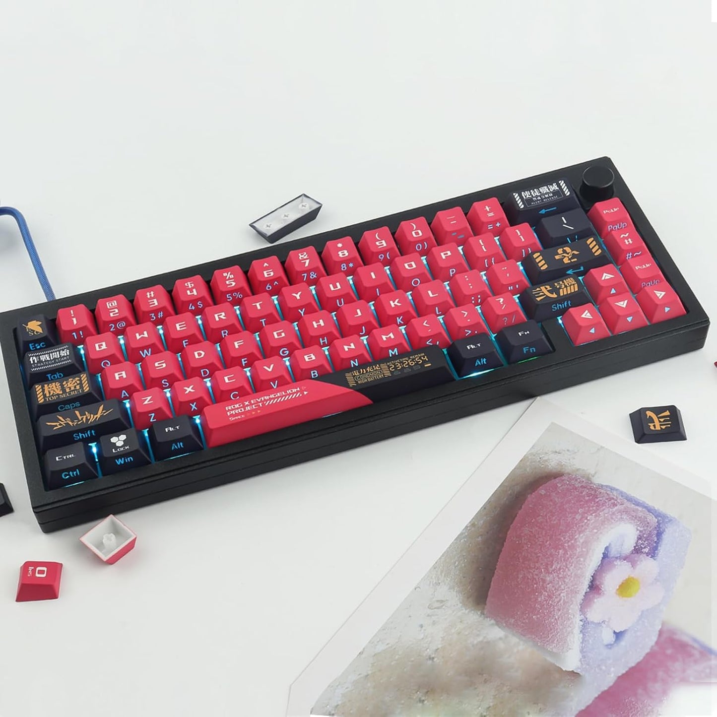 JOMKIZ PBT Keycaps,129 Keys Dye Sublimation Cherry Profile Keycaps Side Engraved Transparent Keycap Set for Cherry MX Switches ASIN/ISO Layout Mechanical Keyboards
