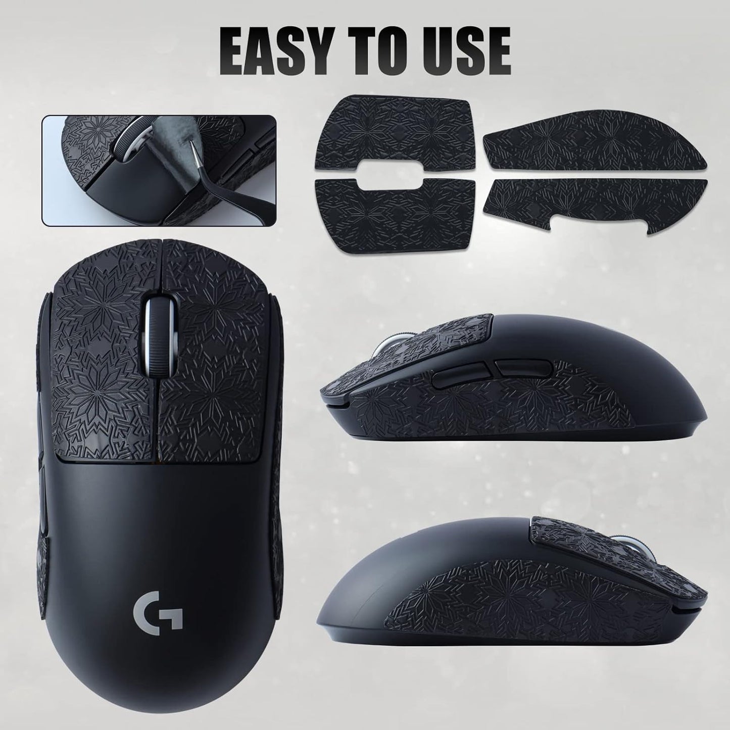 JOMKIZ Mouse Anti-Slip Grip Tape fit for Logitech G PRO X Superlight Wireless Gaming Mouse Skin, Sweat Resistant, Easy to Apply, Professional Mice Upgrade Kit,for The Most Demanding Gamers