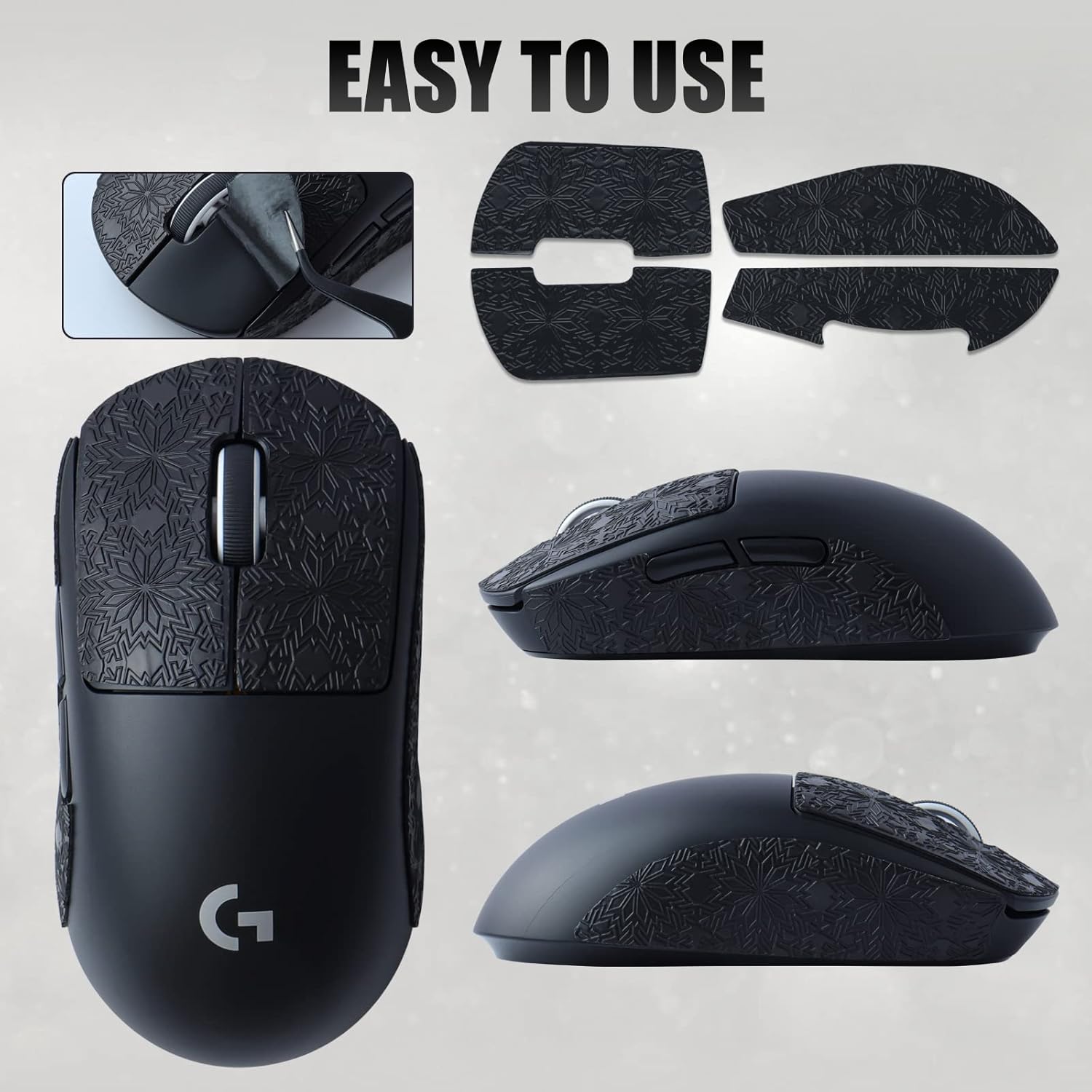 JOMKIZ Mouse Anti-Slip Grip Tape fit for Logitech G PRO X Superlight Wireless Gaming Mouse Skin, Sweat Resistant, Easy to Apply, Professional Mice Upgrade Kit,for The Most Demanding Gamers