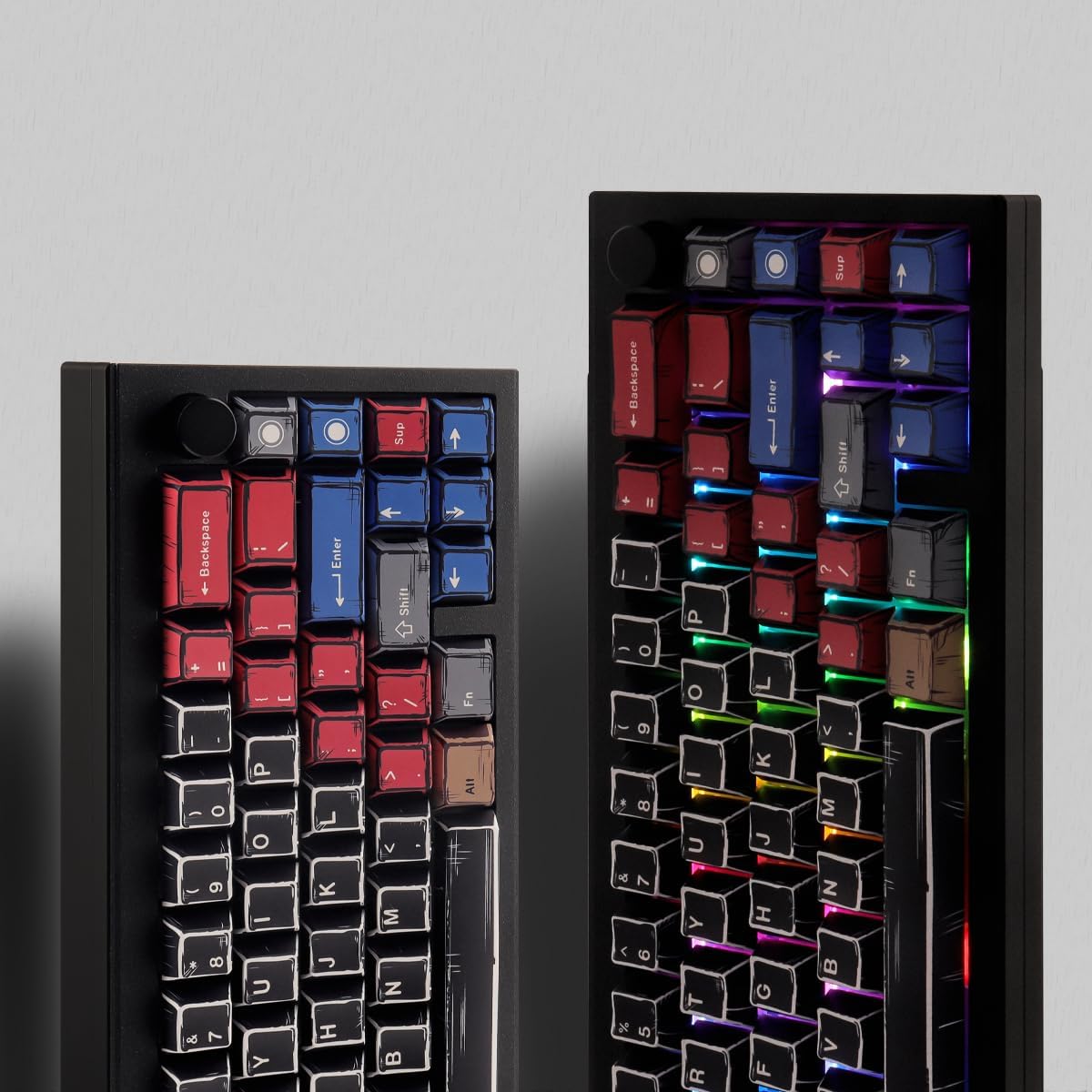 JOMKIZ PBT Keycaps,152 Keys Dye Sublimation Cherry Profile Keycaps Set for Cherry MX Switches ASIN/ISO Layout Mechanical Keyboards